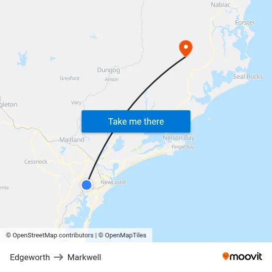 Edgeworth to Markwell map