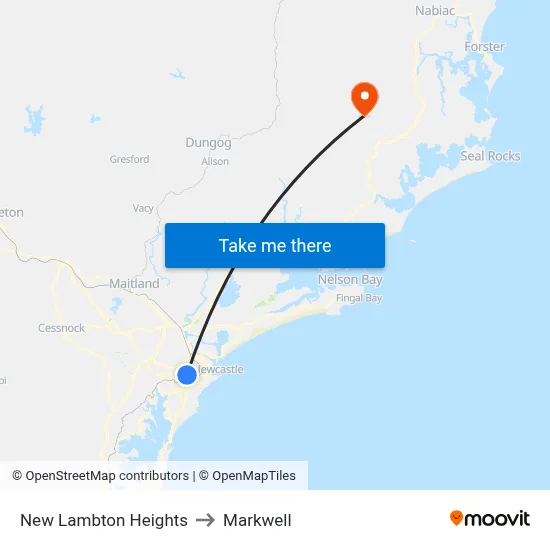 New Lambton Heights to Markwell map