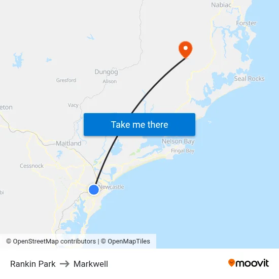 Rankin Park to Markwell map