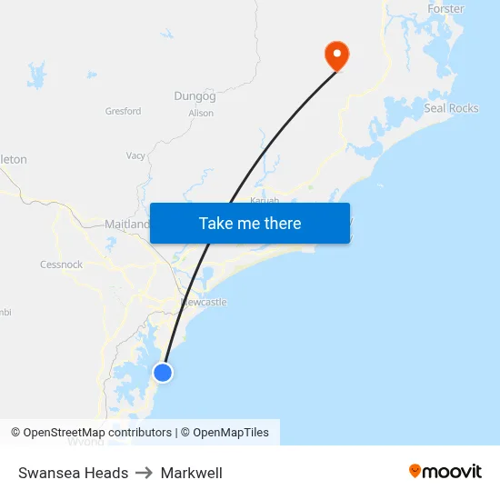 Swansea Heads to Markwell map