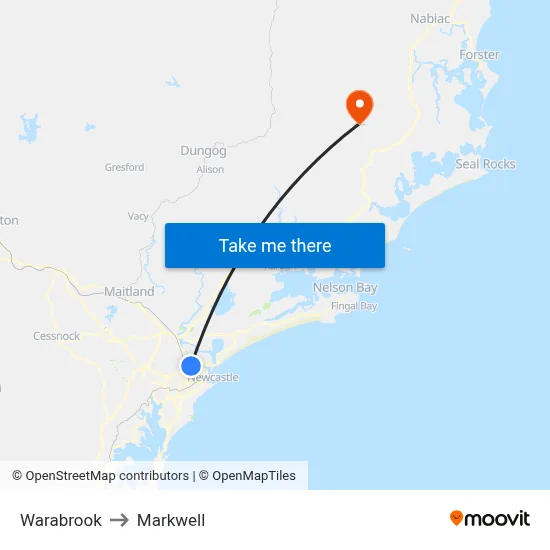 Warabrook to Markwell map