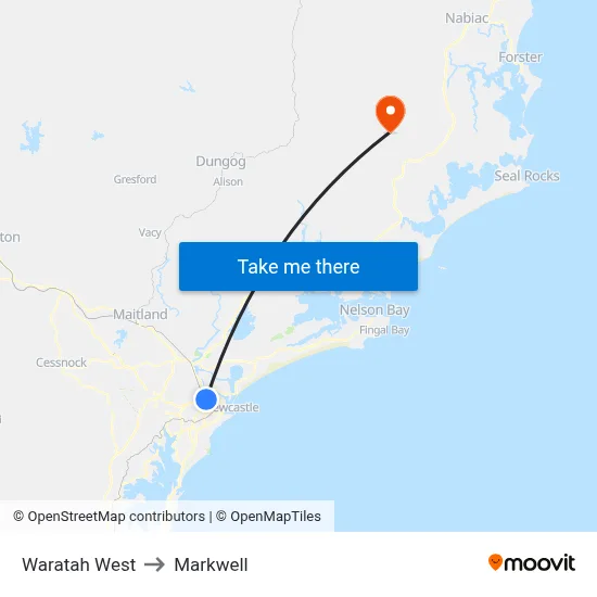 Waratah West to Markwell map
