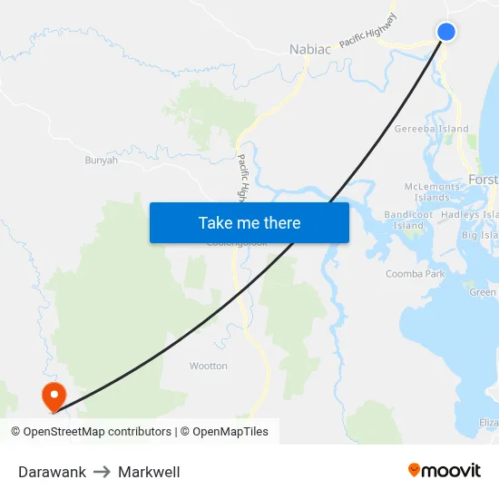 Darawank to Markwell map