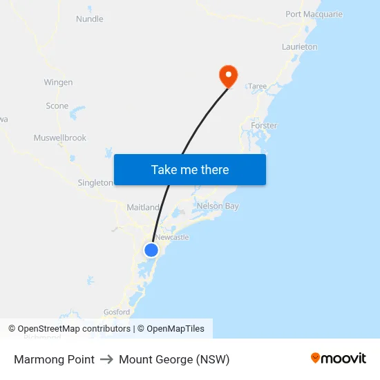 Marmong Point to Mount George (NSW) map