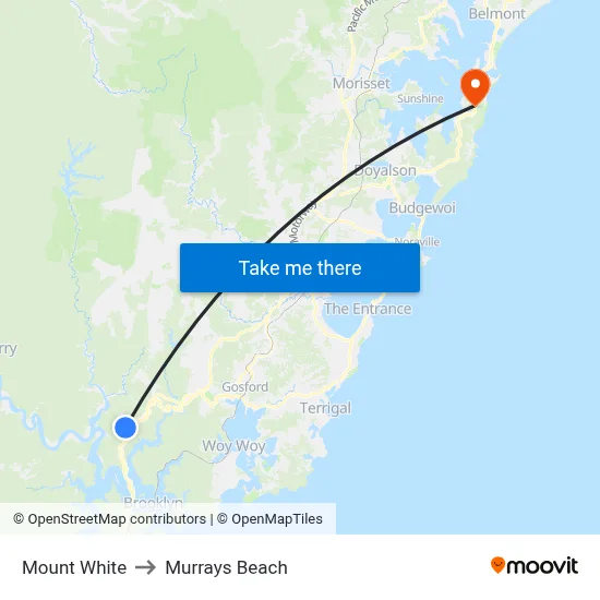 Mount White to Murrays Beach map
