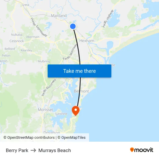 Berry Park to Murrays Beach map