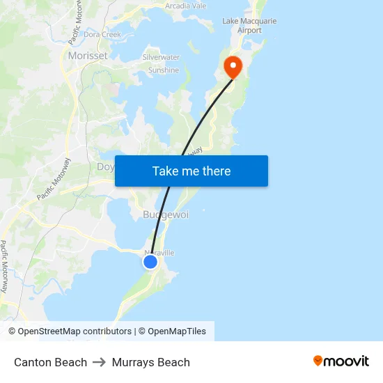 Canton Beach to Murrays Beach map
