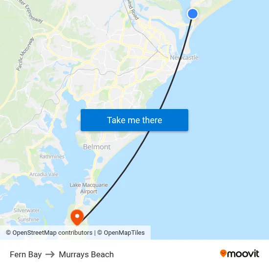 Fern Bay to Murrays Beach map