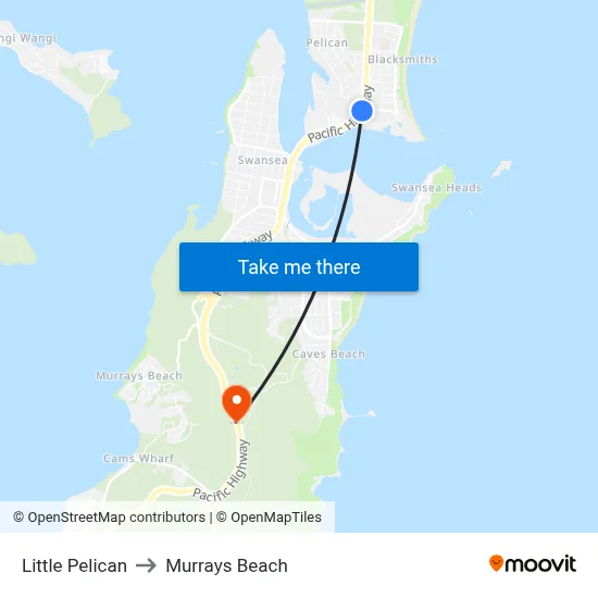 Little Pelican to Murrays Beach map
