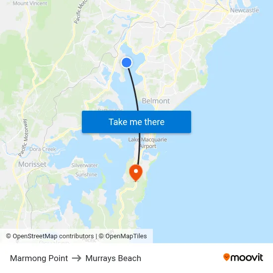 Marmong Point to Murrays Beach map