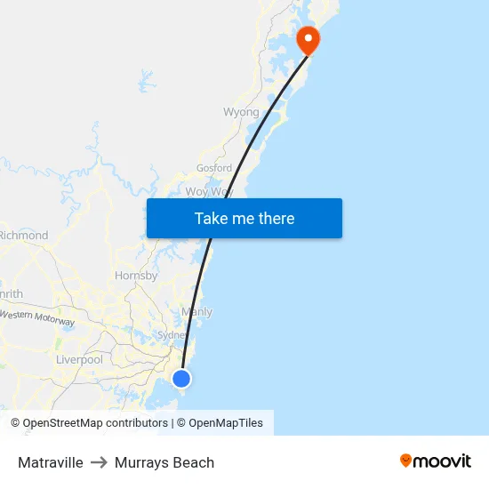 Matraville to Murrays Beach map