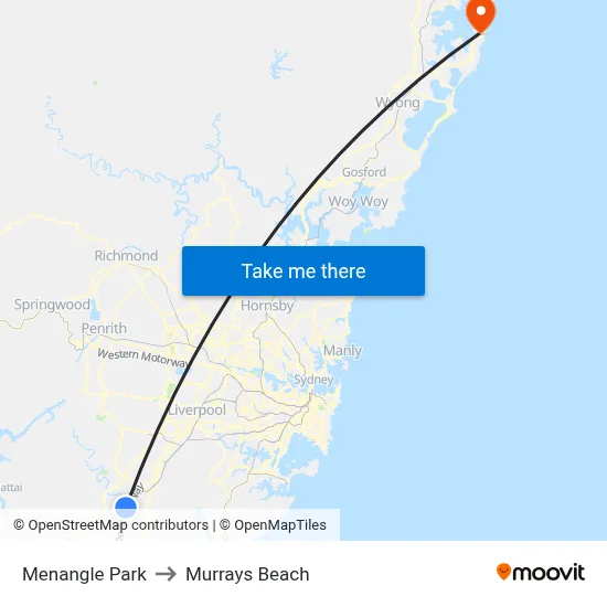 Menangle Park to Murrays Beach map