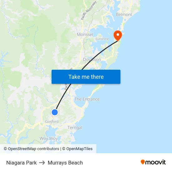 Niagara Park to Murrays Beach map