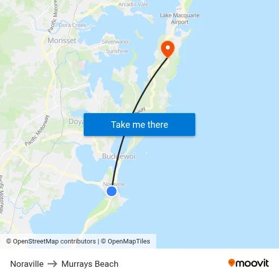 Noraville to Murrays Beach map