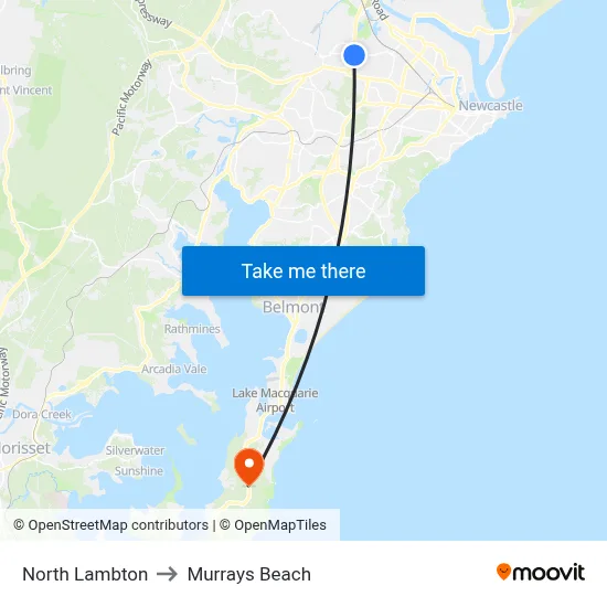North Lambton to Murrays Beach map