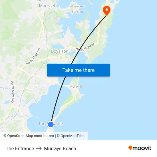 The Entrance to Murrays Beach map