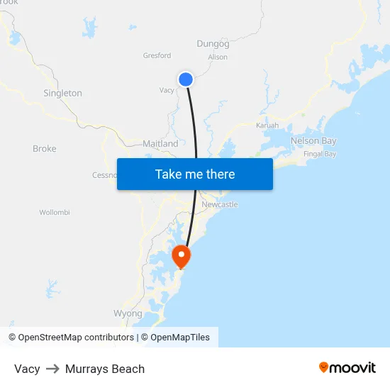 Vacy to Murrays Beach map