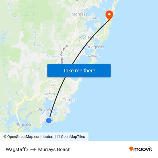 Wagstaffe to Murrays Beach map