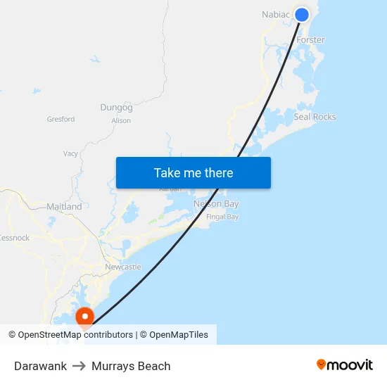 Darawank to Murrays Beach map