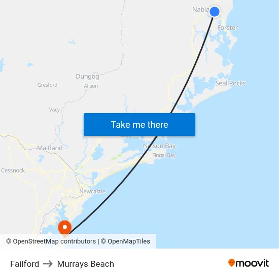 Failford to Murrays Beach map