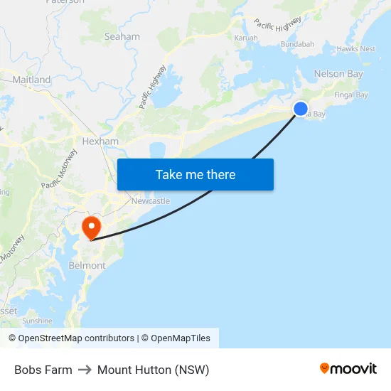 Bobs Farm to Mount Hutton (NSW) map