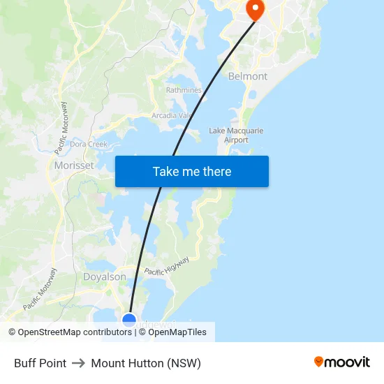 Buff Point to Mount Hutton (NSW) map