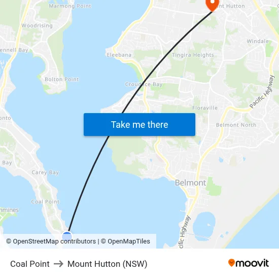 Coal Point to Mount Hutton (NSW) map
