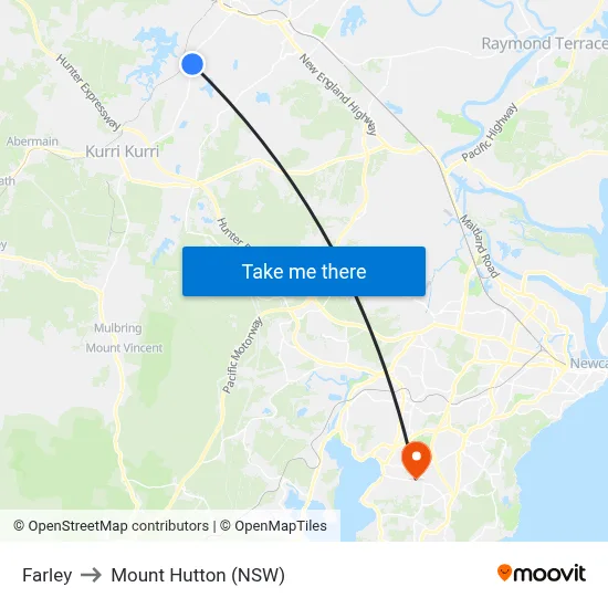 Farley to Mount Hutton (NSW) map
