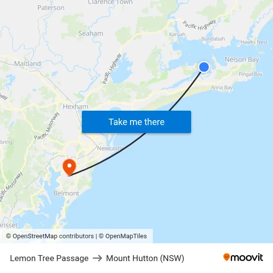 Lemon Tree Passage to Mount Hutton (NSW) map