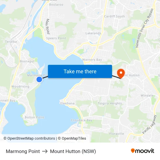 Marmong Point to Mount Hutton (NSW) map