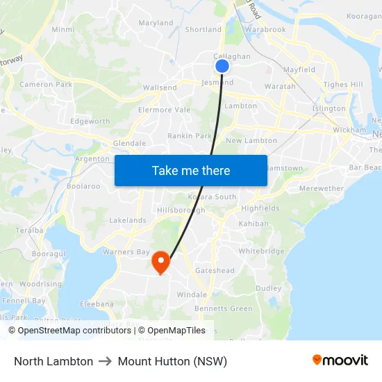 North Lambton to Mount Hutton (NSW) map