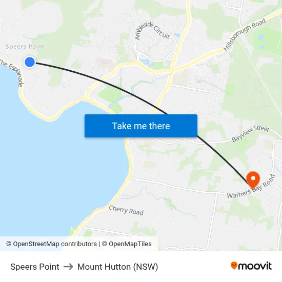 Speers Point to Mount Hutton (NSW) map