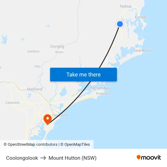 Coolongolook to Mount Hutton (NSW) map