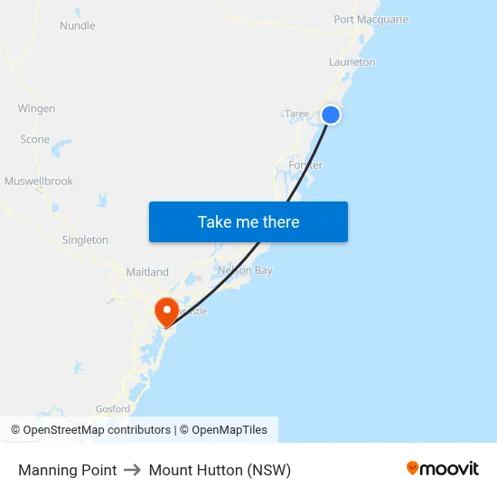 Manning Point to Mount Hutton (NSW) map