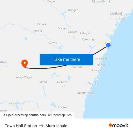 Town Hall Station to Murrulebale map