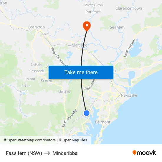 Fassifern (NSW) to Mindaribba map