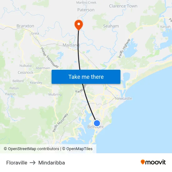 Floraville to Mindaribba map