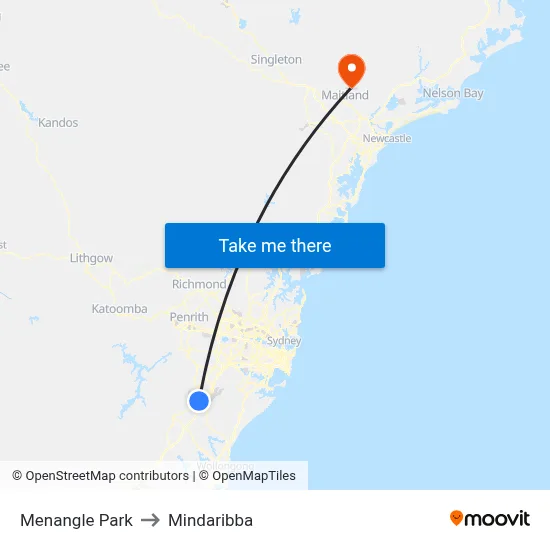 Menangle Park to Mindaribba map