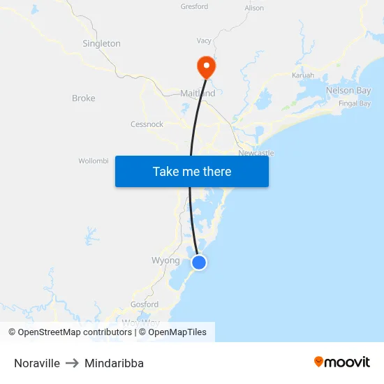 Noraville to Mindaribba map