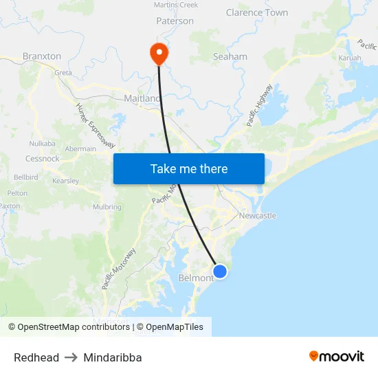 Redhead to Mindaribba map