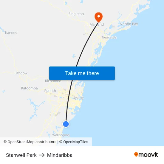 Stanwell Park to Mindaribba map