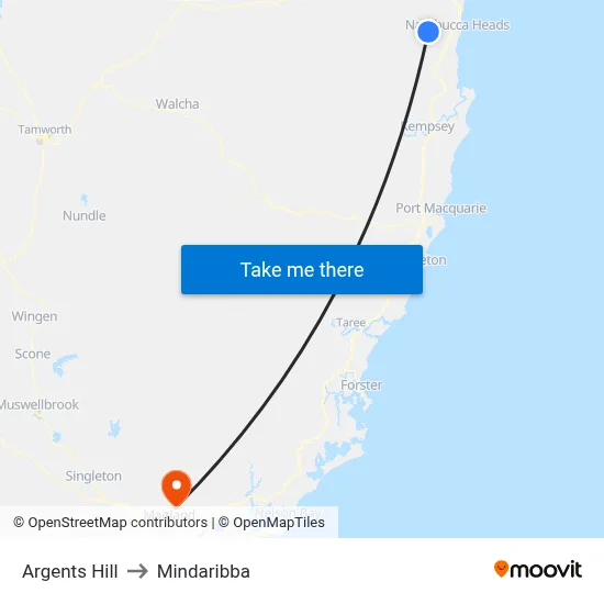 Argents Hill to Mindaribba map