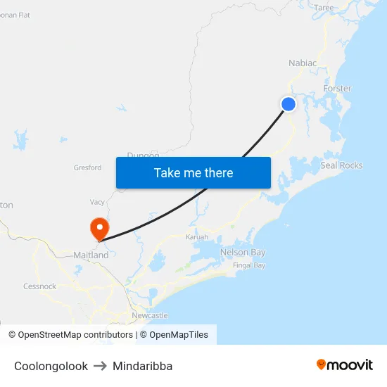 Coolongolook to Mindaribba map