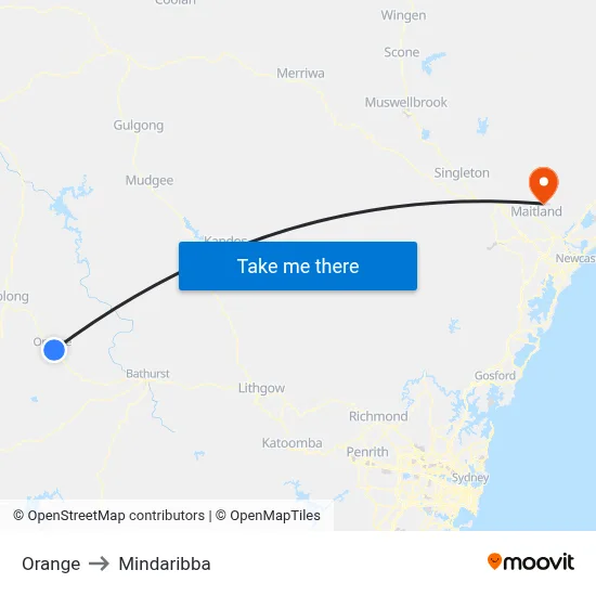 Orange to Mindaribba map