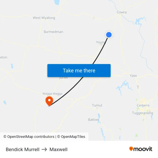 Bendick Murrell to Maxwell map