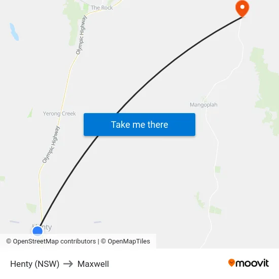 Henty (NSW) to Maxwell map