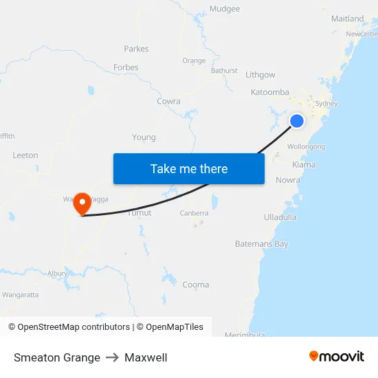 Smeaton Grange to Maxwell map