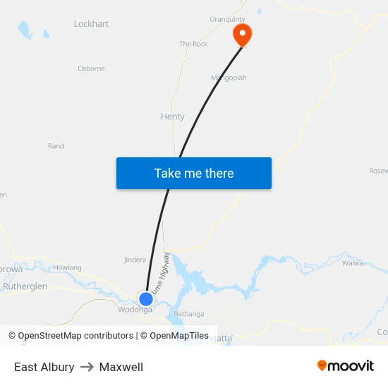 East Albury to Maxwell map