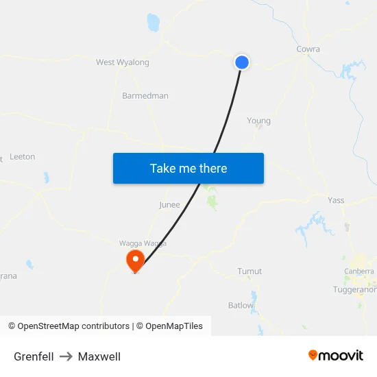 Grenfell to Maxwell map