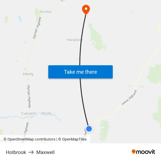 Holbrook to Maxwell map